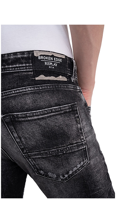 JOHNFRUS BrokenEdge ブラックスキニーデニム 詳細画像